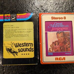 Lot of Hank Williams & Jim Reeves 8 Track Tapes Vintage